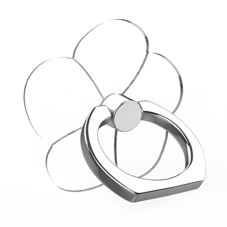 a pair of silver rings on a white background