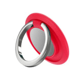 a red and silver ring with a silver ring on top