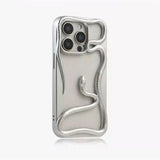 Silver snake-themed phone case.