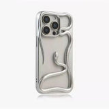 Silver snake-themed phone case.