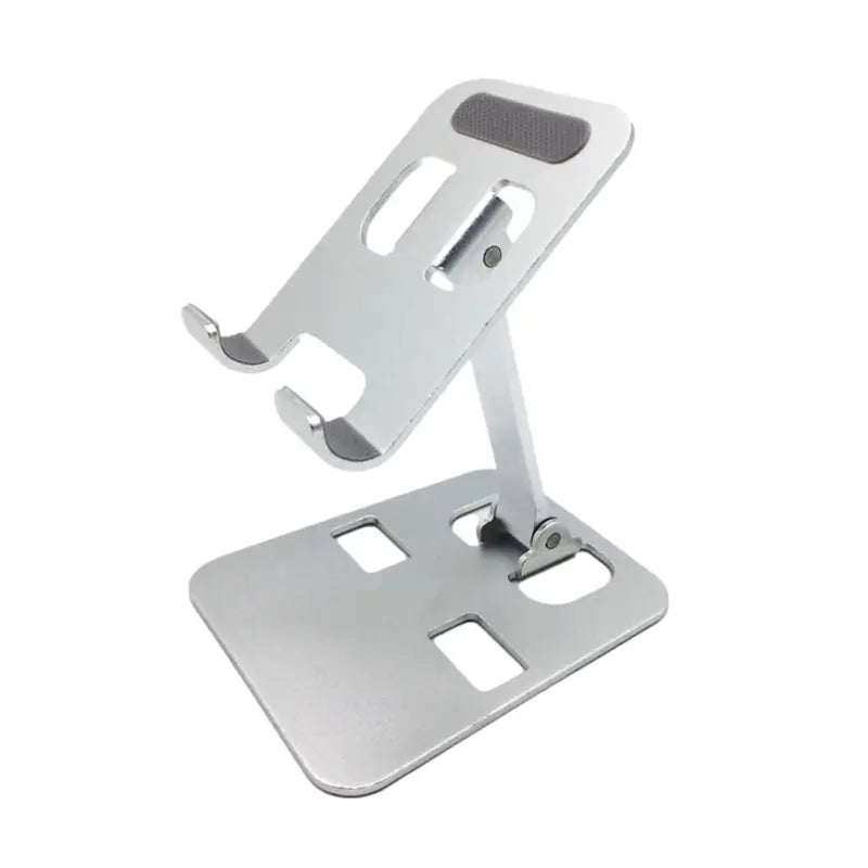 the silver metal stand for the ipad