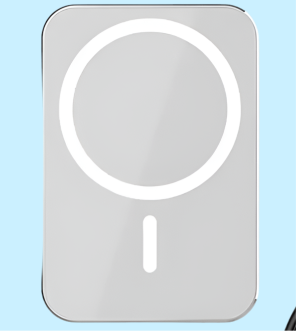 Simplified icon or symbol representing a magnifying glass.