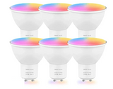 Six smart LED light bulbs.
