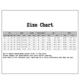 the size chart for the women’s shirt