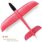 a red toy plane with blue stars on it