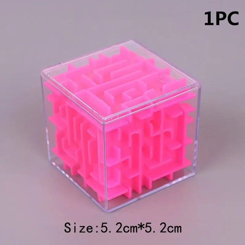 a pink cube with a hole in the middle