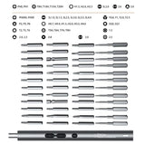 the different sizes of the drills