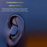 Sleek, curved wireless earbud designed to fit comfortably in the ear.