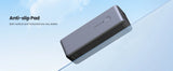 Sleek, rectangular power bank with an anti-slip pad feature.