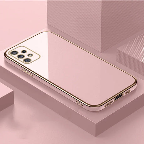 Sleek rose gold smartphone with a multi-lens camera system.