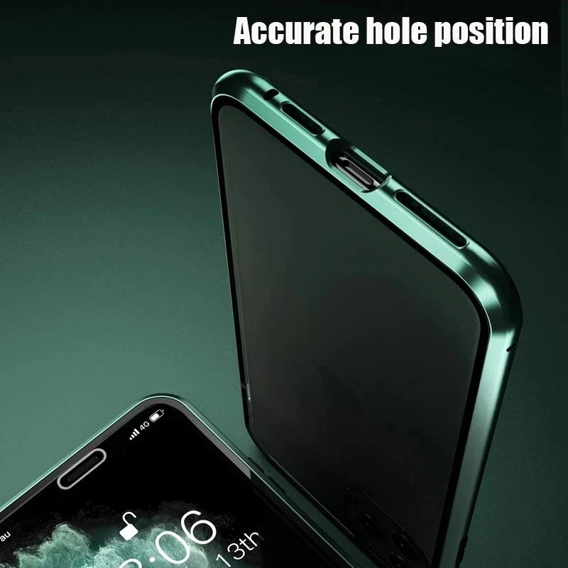 Sleek smartphone with a precisely positioned camera hole in its display.