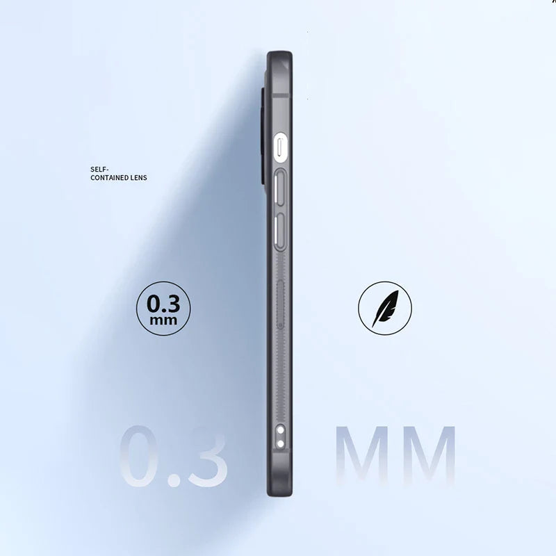 Sleek, thin smartphone shown in profile view with thickness measurement indicated.