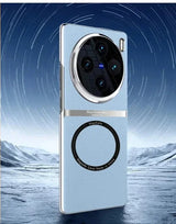 Sleek smartphone with a prominent circular camera array and a ring-shaped element below it.