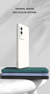 Sleek white smartphone with a prominent camera module on its back.