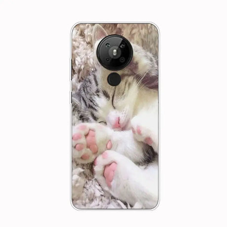 a kitten sleeping on its back case for motorola z3