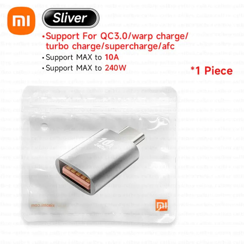 a close up of a bag of silver charger with a small amount of wires