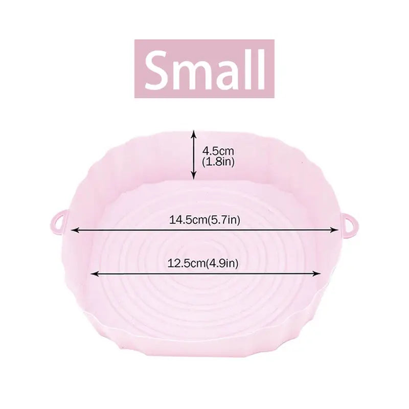 the small pink bowl is shown with measurements