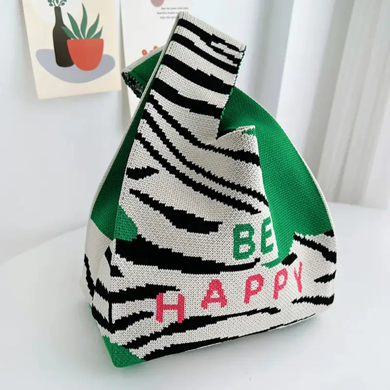 a small bag with a zebra print on it