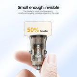 someone holding a small device with a small amount of smoke coming out of it