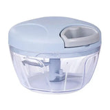 a small food processor with a plastic lid