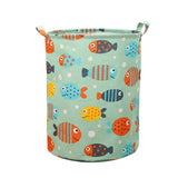 a large laundry bag with fish print