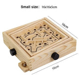 wooden toy maze game with wheels