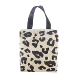 the small tote bag in black and white leopard print