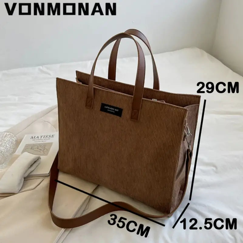 the small tote bag in brown cord