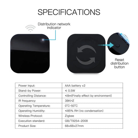 Smart home device specifications.