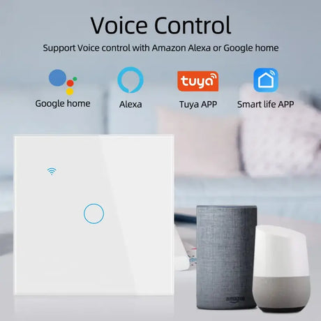 A smart home device with the voice control button