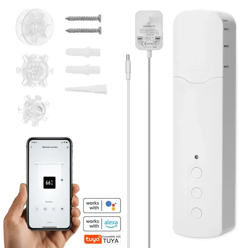 the smart home security system with a hand holding a phone