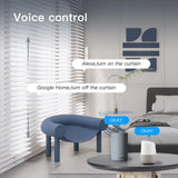 Smart home voice-controlled blinds.