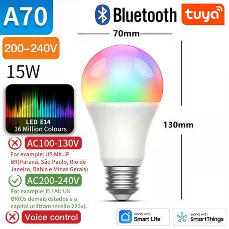Smart LED light bulb with color changing capabilities.