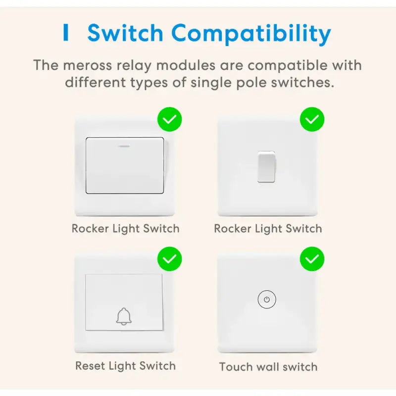 the smart light switch is shown with four different switches