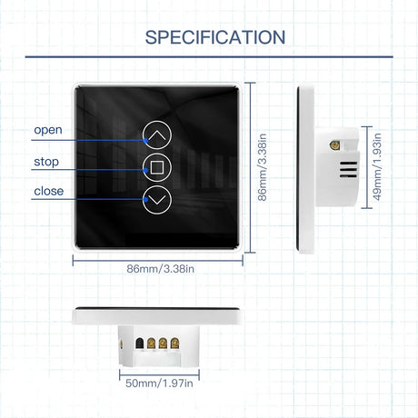 Smart switch specification diagram.