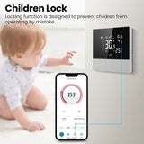 Smart thermostat with child lock feature.