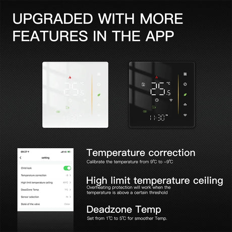 Smart thermostat features.