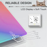 Smart thermostat with layered display diagram.