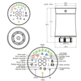 Smart thermostat technical drawing.