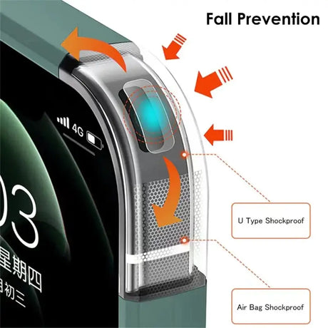 A smart watch with an air vent and a screen