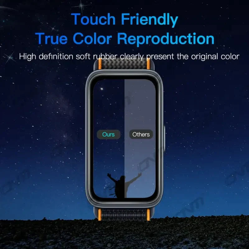 the smart watch is shown with the text touch friendly true color reproduction