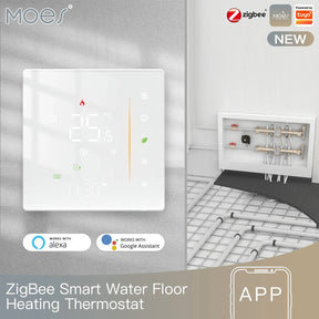 Smart water floor heating thermostat.
