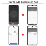 Smartphone app schedule setup guide.