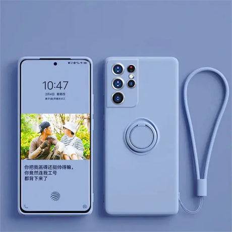 A smartphone with a camera attached to it