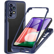 Smartphone case with a built-in screen protector and multiple camera cutouts.