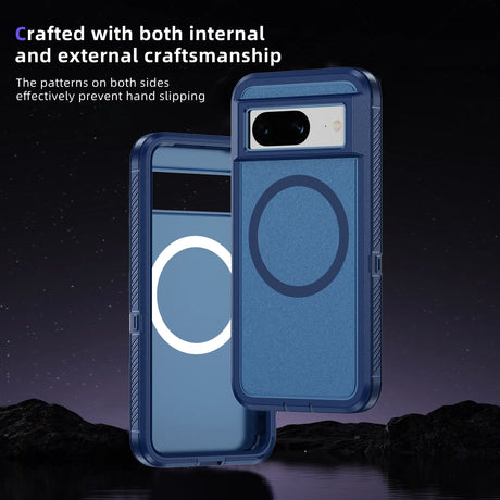 Smartphone case with a circular pattern design and anti-slip features.