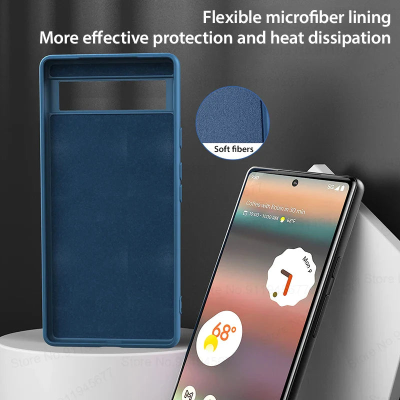 Smartphone case with a flexible microfiber lining for enhanced protection and heat dissipation.