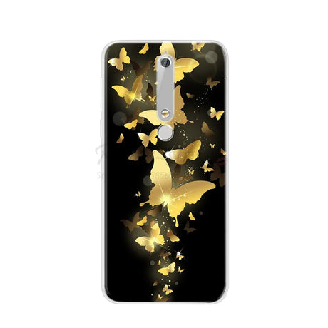 Smartphone case with golden butterflies.