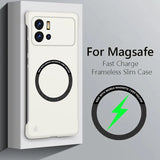 Smartphone case with MagSafe charging compatibility featuring a circular magnetic attachment area.