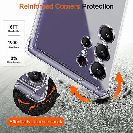 Smartphone case with reinforced corners and multiple camera lenses.